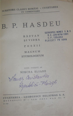 B.P.Hasdeu-editie-Mircea--Eliade_Cugetarea_integrare