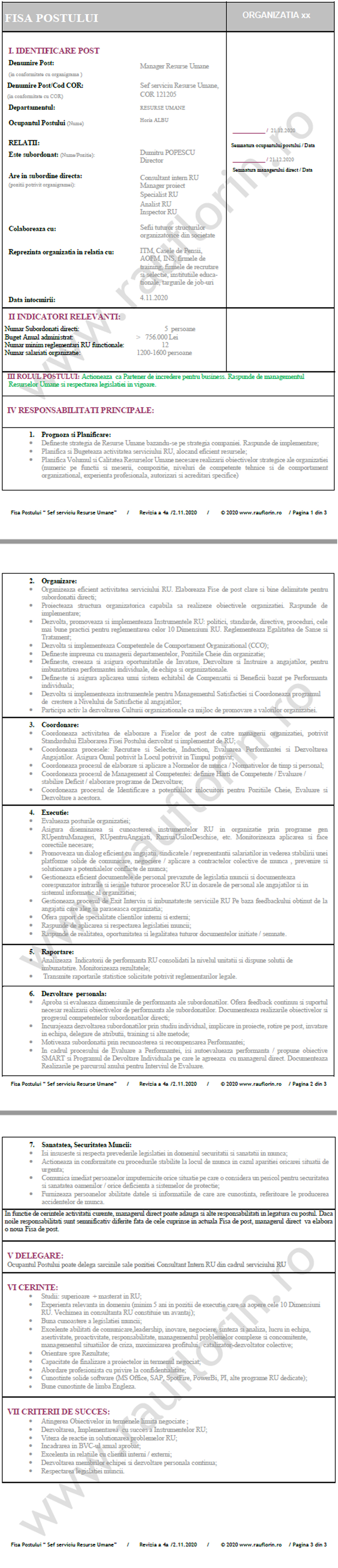 Fisa Postului Teorie Si Practica Ghid De Teorie Si Practica In Resurse Umane